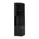 preview thumbnail 25 of 40, TUHOME Syrah Corner Bar Cabinet with 2-Doors and 8 Cubbies - N/A Black