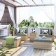 preview thumbnail 6 of 21, Outdoor Patio Furniture Set, 5-Piece Wicker Rattan Sectional Sofa Set