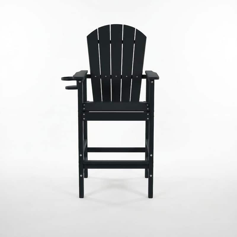 3-Piece HDPE Bar-Height Patio Bistro Set, 42.1" Square High Top Pub Table + 2 Bar Chairs, All-Weather Outdoor Dining Set