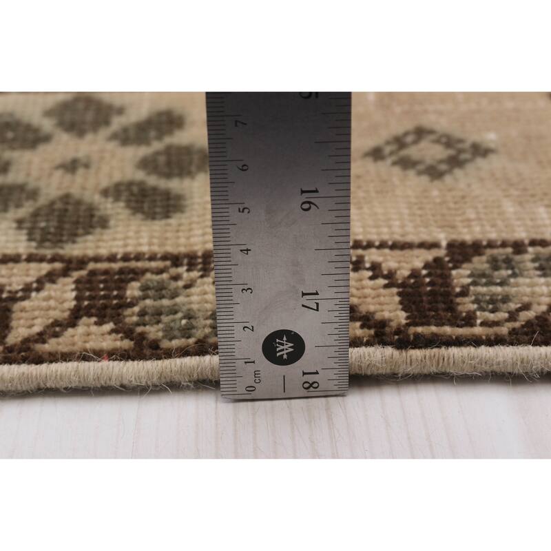 ECARPETGALLERY Hand-knotted Antalya Vintage Beige Wool Rug - 4'9 x 9'7