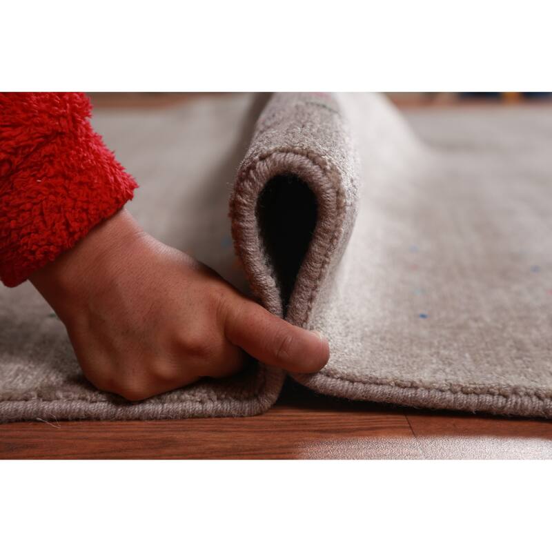 Light Brown Tribal Gabbeh Indian Area Rug Handmade Wool Carpet - 7'11" x 11'7"