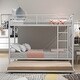 preview thumbnail 22 of 54, Full Size Loft Bed with Built-in L-Shaped Desk and Storage Shelves