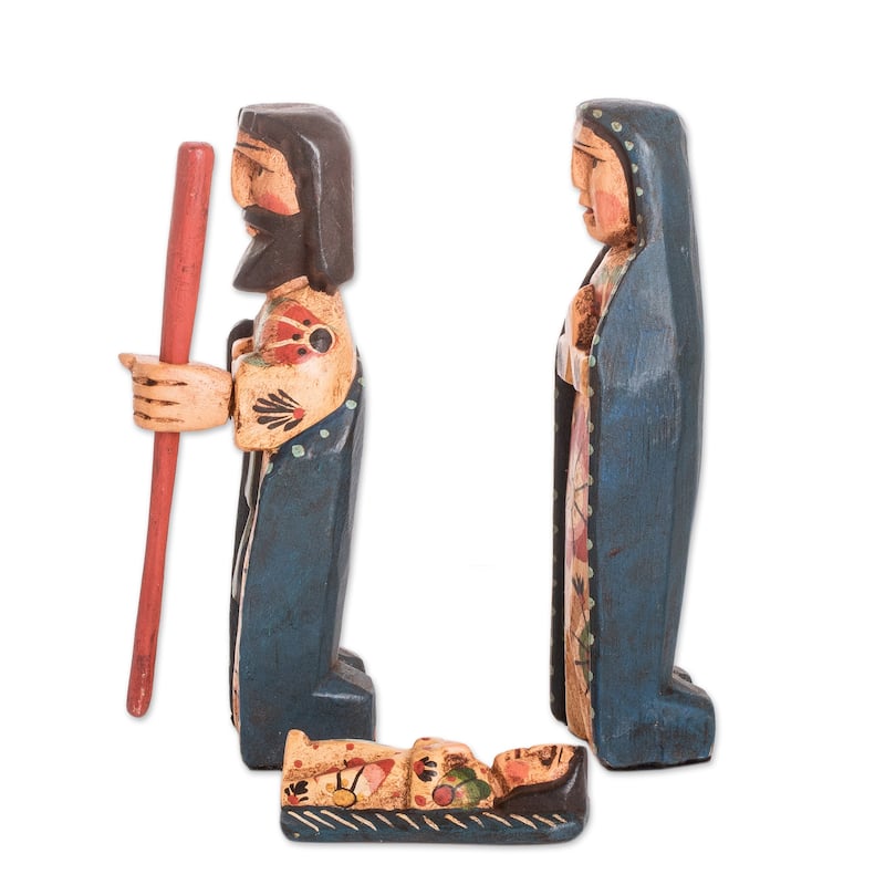 Novica Handmade A Holy Family Wood Statuettes (Set Of 3)