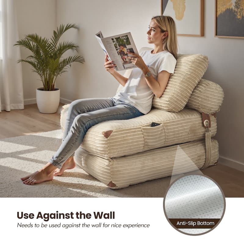 OVIOS Corduroy Foldable ​Compressed Sleeper Sofa