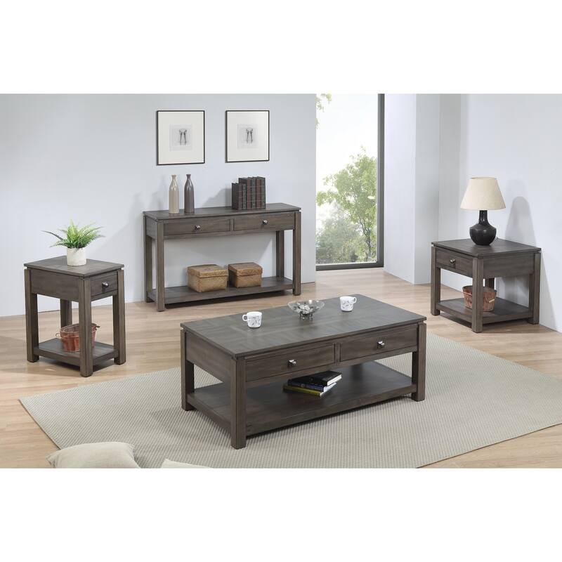 Narrow End Table With Drawer & Shelf - Small Accent Table for Living Room, Bedroom, Hallway - 27