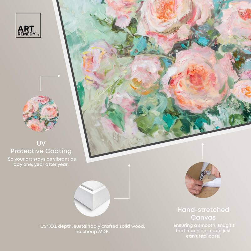 Cabbage Rose Charm Canvas by Art Remedy