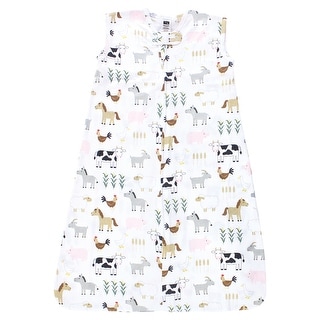 Hudson Baby Infant Girl Cotton Sleeveless Wearable Sleeping Bag, Sack, Blanket, Cute Farm