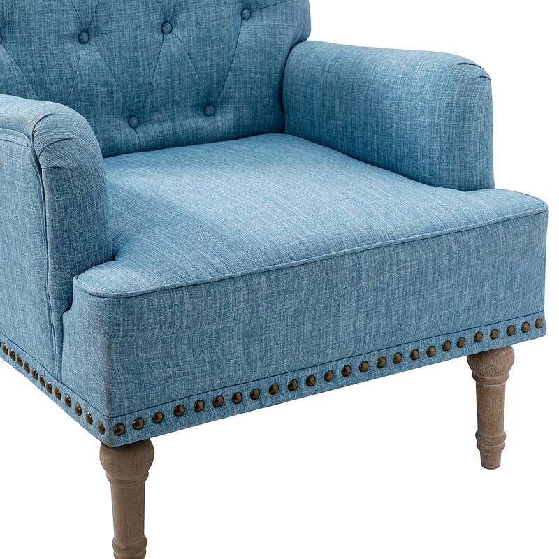 Geltrude Traditional Upholstered Accent Chair with Button Tufted Back Set of 2 by HULALA HOME