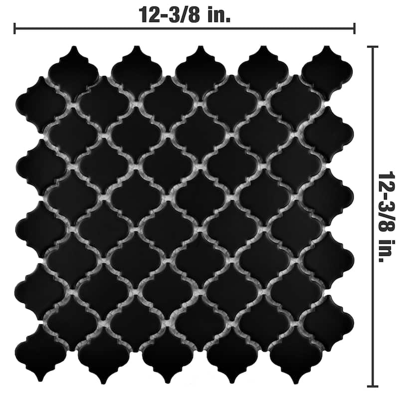 Merola Tile Hudson Tangier Matte Black 12-3/8" x 12-3/8" Porcelain Floor and Wall Tile