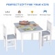 preview thumbnail 5 of 7, Qaba Kids Table and 2 Chairs Set 3 Pieces Toddler Multi-usage Desk Indoor Arts & Crafts Study Rest Snack Time Easy Assembly Grey