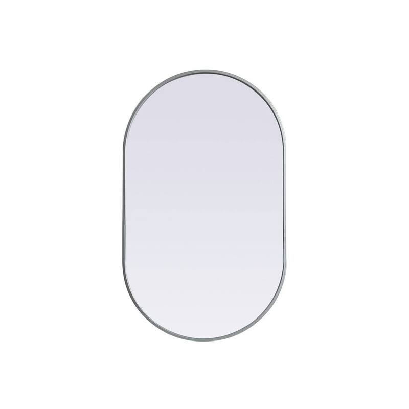 Elegant Lighting MR2A2440 Asha 24" W x 40" H Modern Oval Bathroom Wall - Silver