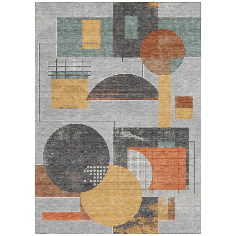 HomeRoots Geometric Modern Rectangle Outdoor Rug