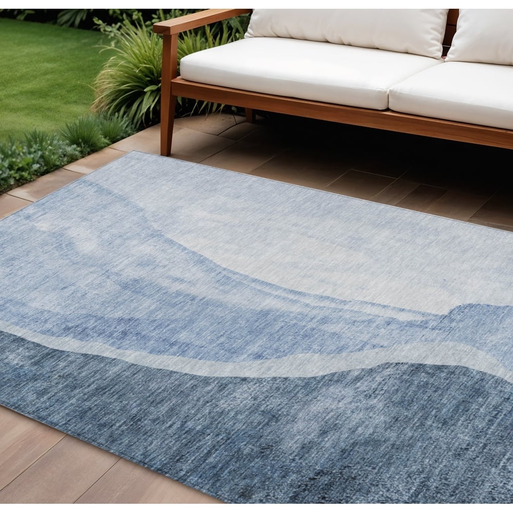 HomeRoots Abstract Transitional Rectangle Outdoor Rug