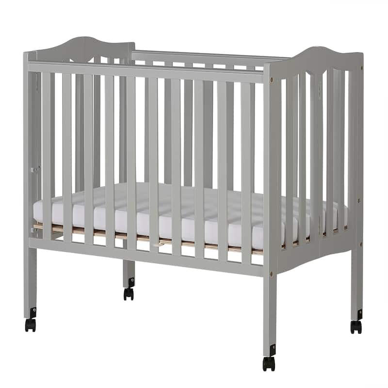 Dream On Me, 2 in 1 Lightweight Folding Portable Crib - pebble grey