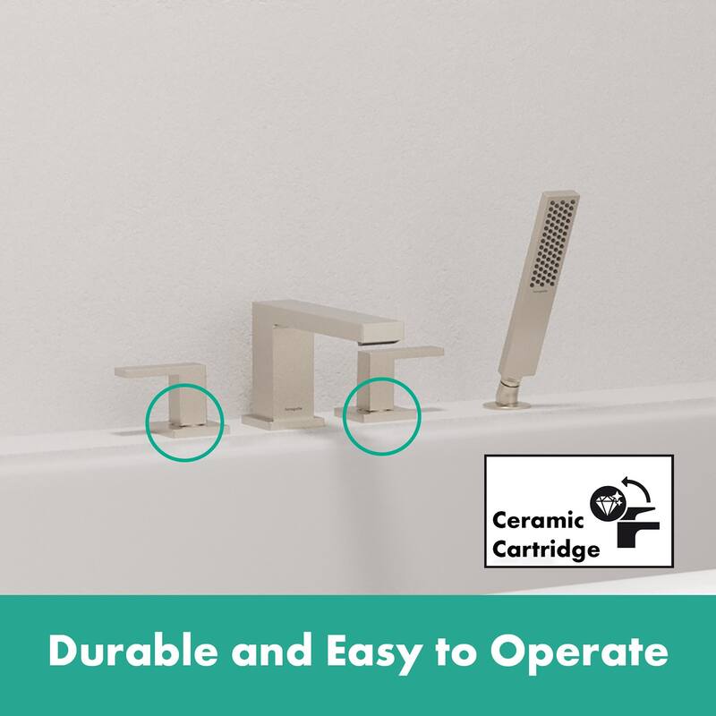 Hansgrohe 73444 Tecturis E Deck Mounted Roman Tub Filler with Built-In