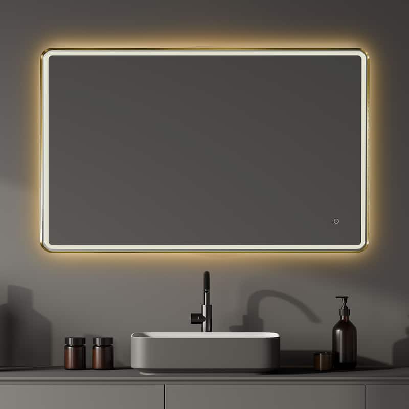 Altair Viaggi Rectangle Framed LED Lighted Wall Mirror