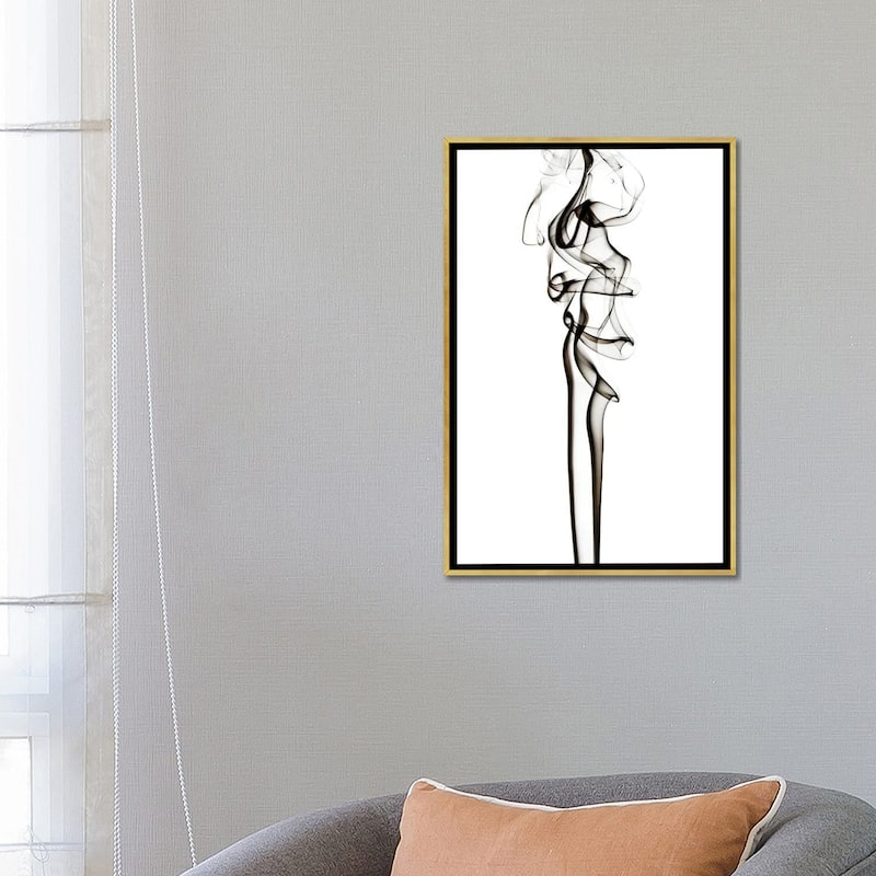 iCanvas "Abstract Black Smoke - Sensual" by Philippe Hugonnard Framed Canvas Print
