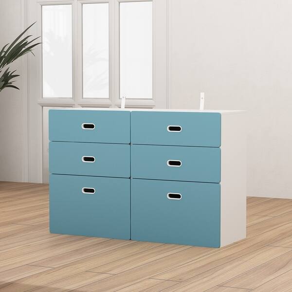 blue nursery dresser Sammy Scallop 6-Drawer Dresser Exclusive main image 0
