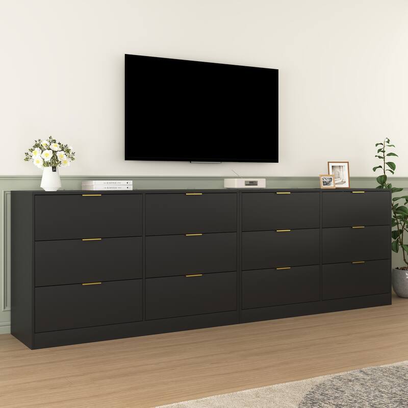 Modern 6 Drawer Dresser, Large Capacity Storage Cabinet, Clothing Organizer with Metal Handles for Bedroom, Living Room