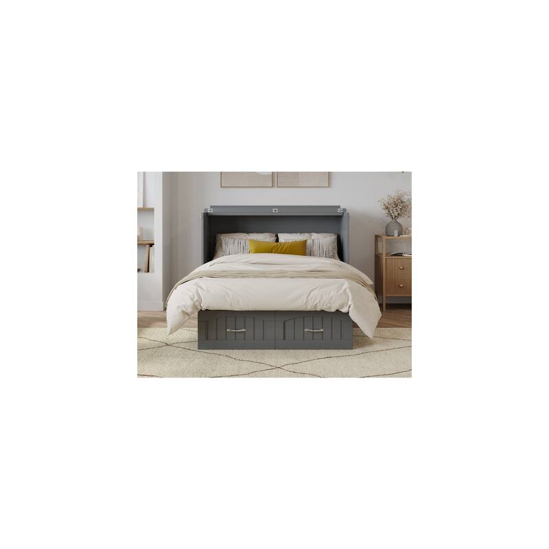 Murphy Bed Chest - Storage Drawer & USB Charger - Space Saving Furniture