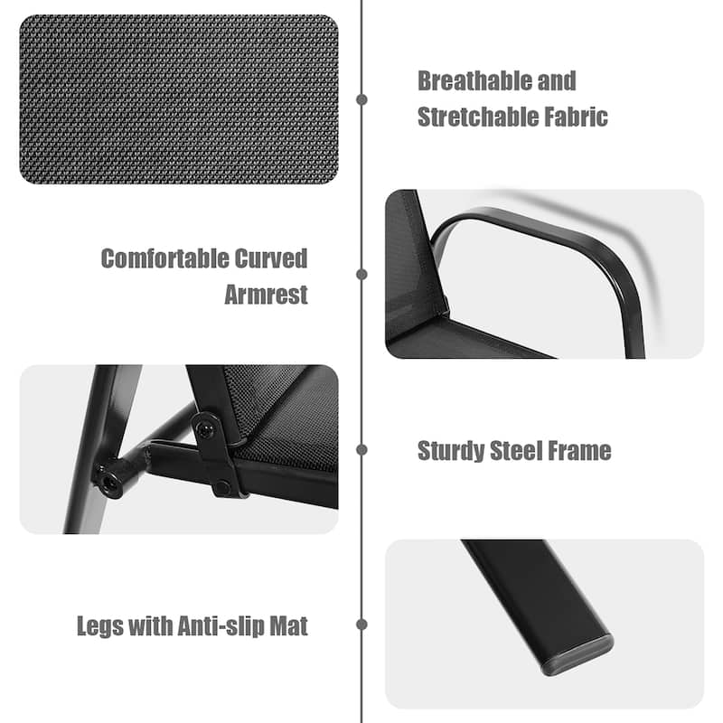 Costway 4PCS Patio Chairs Garden Deck Yard with Armrest - See Details