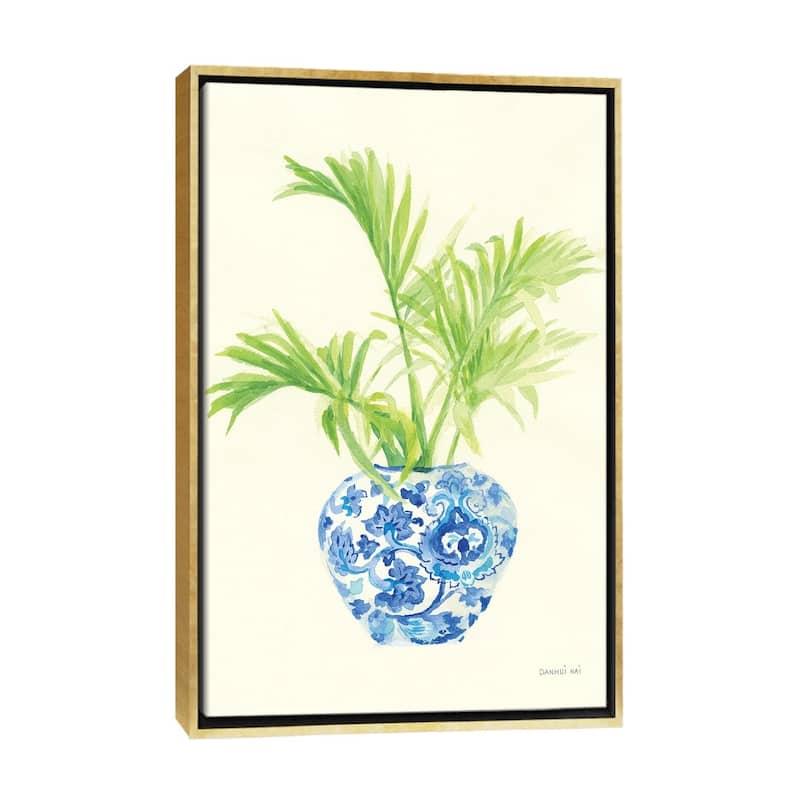 iCanvas "Palm Chinoiserie II" by Danhui Nai Framed Canvas Print - Gold - 48x32
