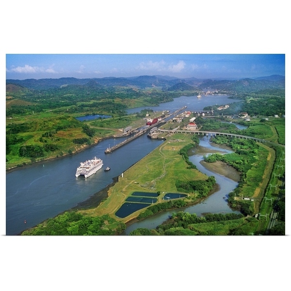 "Aerial view of the Panama Canal" Poster Print