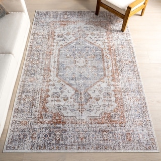 Nuloom Iana Medallion SplashGuard Machine Washable Area Rug