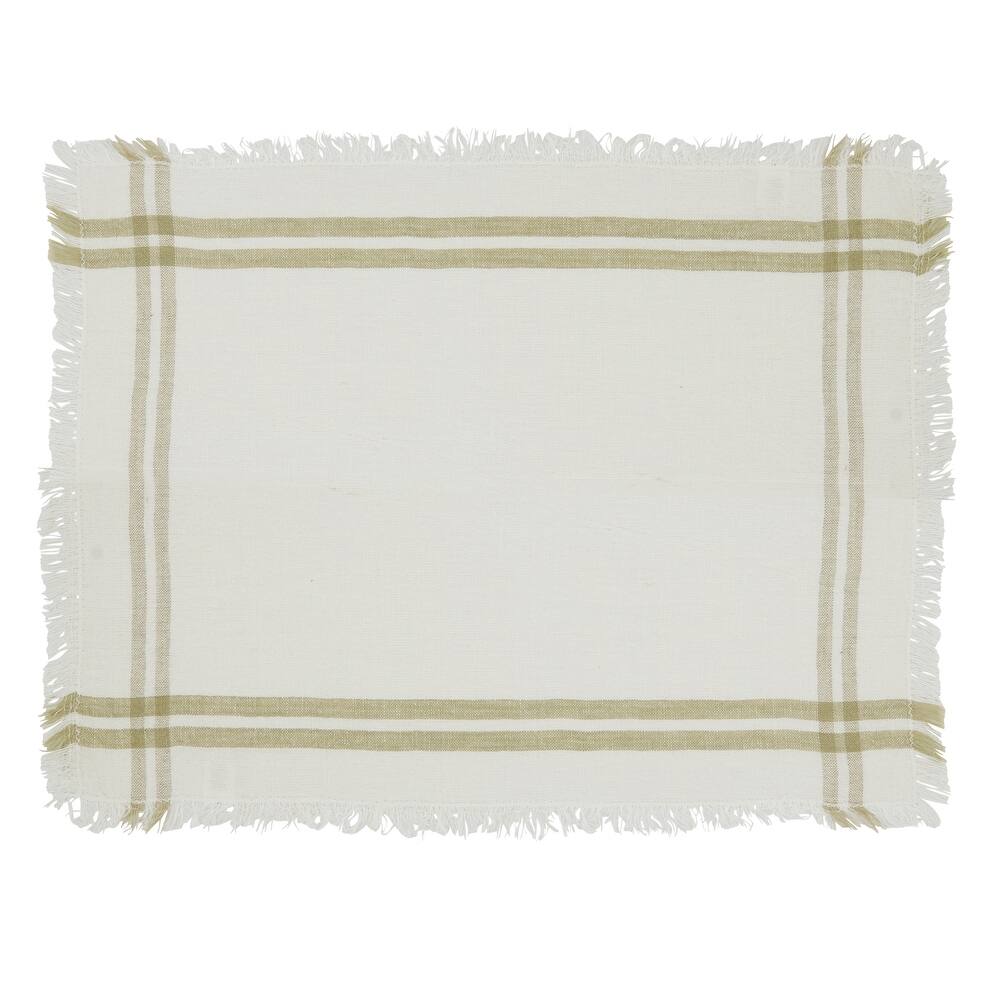 Trendy Fringed Stripe Placemat (Set of 4) - 13"x19"