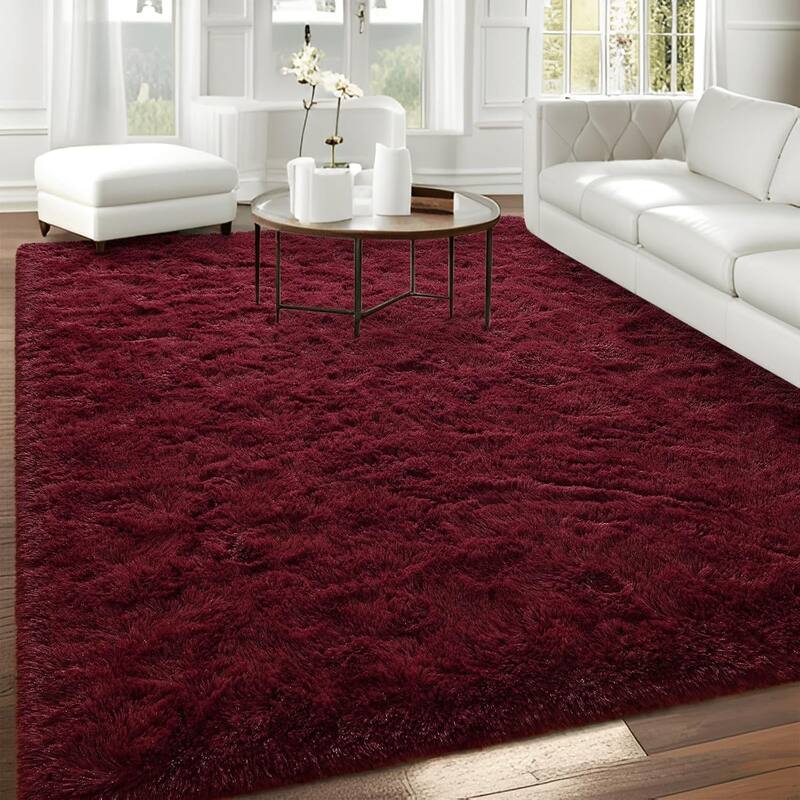 Living Room Bedroom Super Soft Pile Area Rug, Modern Shaggy Rugs, Non-Slip Pile Rugs for Kids
