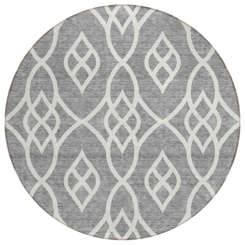 Machine Washable Indoor/ Outdoor Chantille Modern Trellis Rug