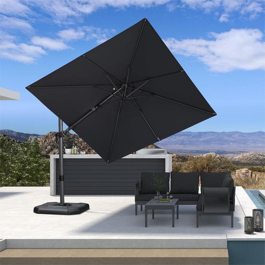 PURPLE LEAF 9 ft Left-right Tilting Patio Cantilever Umbrella with 360-degree Rotation