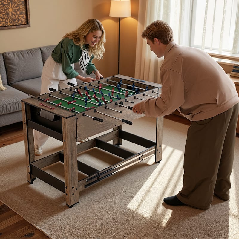 Gymax 2-in-1 48'' Swivel Multi Game Table w/Legs 2 Balls Cue Sticks