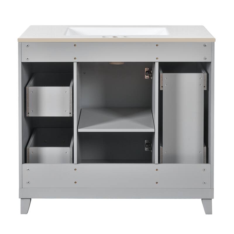 36" Bathroom Vanity with Ceramic Sink