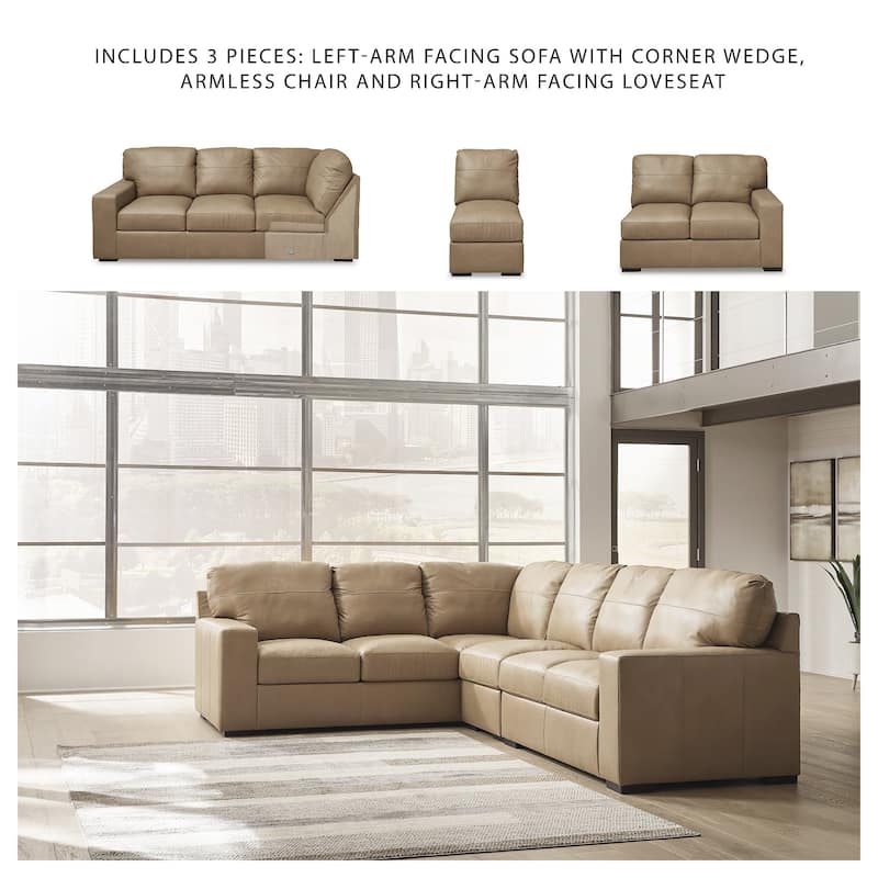 Signature Design by Ashley Bandon Brown 3-Piece Sectional - 127"W x 100"D x 41"H