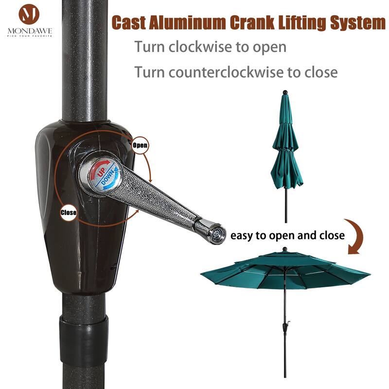 10ft Patio Market Umbrella with Double Airvent