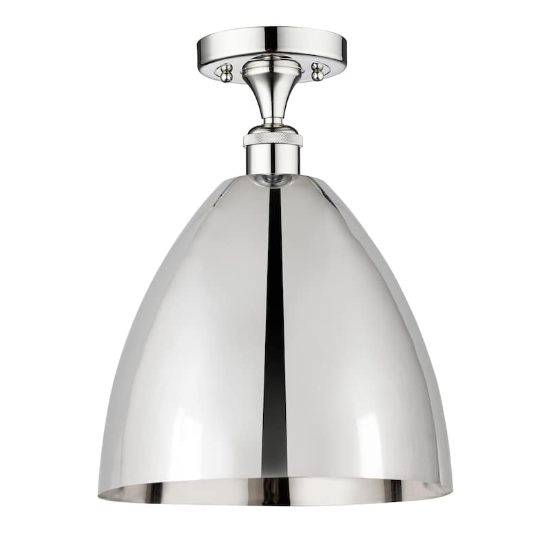 Innovations Lighting Edison Metal Bristol - 1 Light 12" Semi-Flush Mount. - Polished Chrome