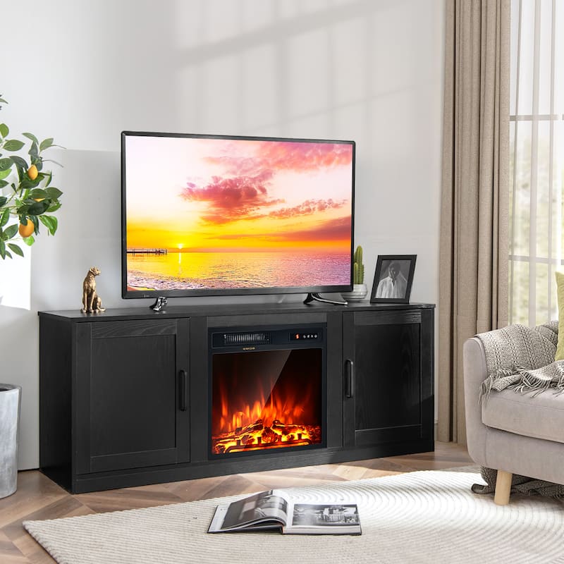 Costway 58'' Fireplace TV Stand Entertainment Console W/ 18'' Electric