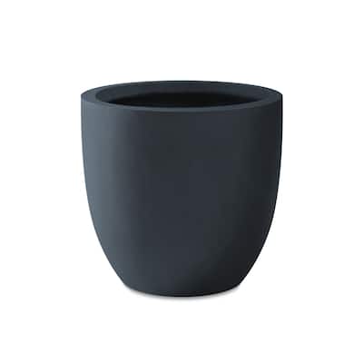 Kante Round Lightweight Concrete and Fiberglass Indoor Outdoor Weather Resistant Planter with Drainage Hole