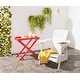 preview thumbnail 1 of 4, SAFAVIEH Outdoor Living Mopani Adirondack White Acacia Wood Chair - 33.5" W x 37.4" D x 32.7" H White