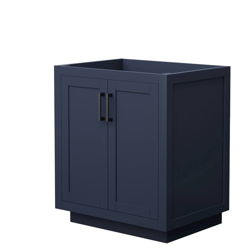 Wyndham Collection WCF2929-30S-CX-MXX Miranda 30" Single Free Standing - Dark Blue / Matte Black Hardware