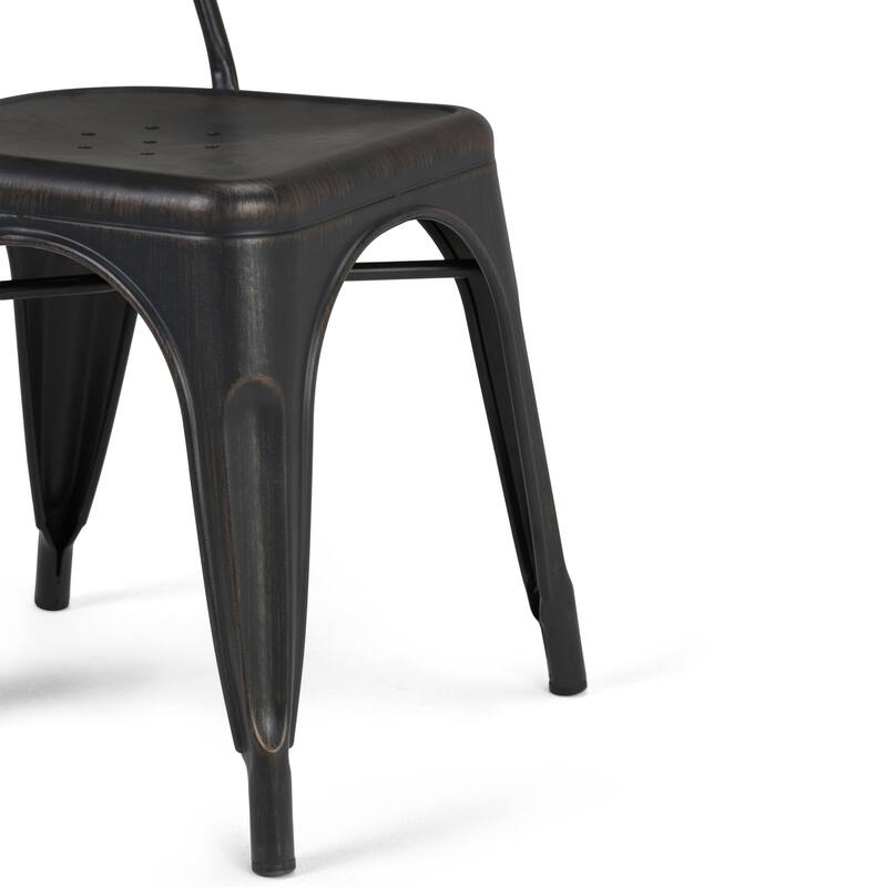 WYNDENHALL Freya Industrial Metal Dining Side Chair (Set of 2) , Fully Assembled - 17.7"w x 21.1"d x 33.1"h