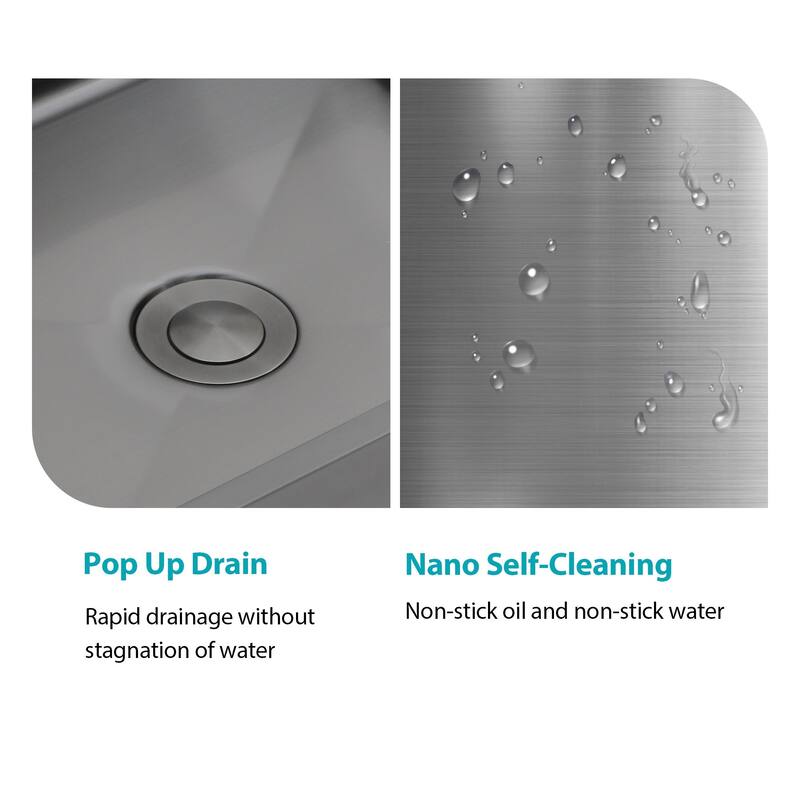 19" x 15" Stainless Steel Bathroom Sink with Pop-Up Drain