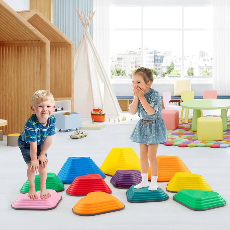 Costway 11 Pcs Stepping Stones with Full Non-Slip Edging for Children - See Details