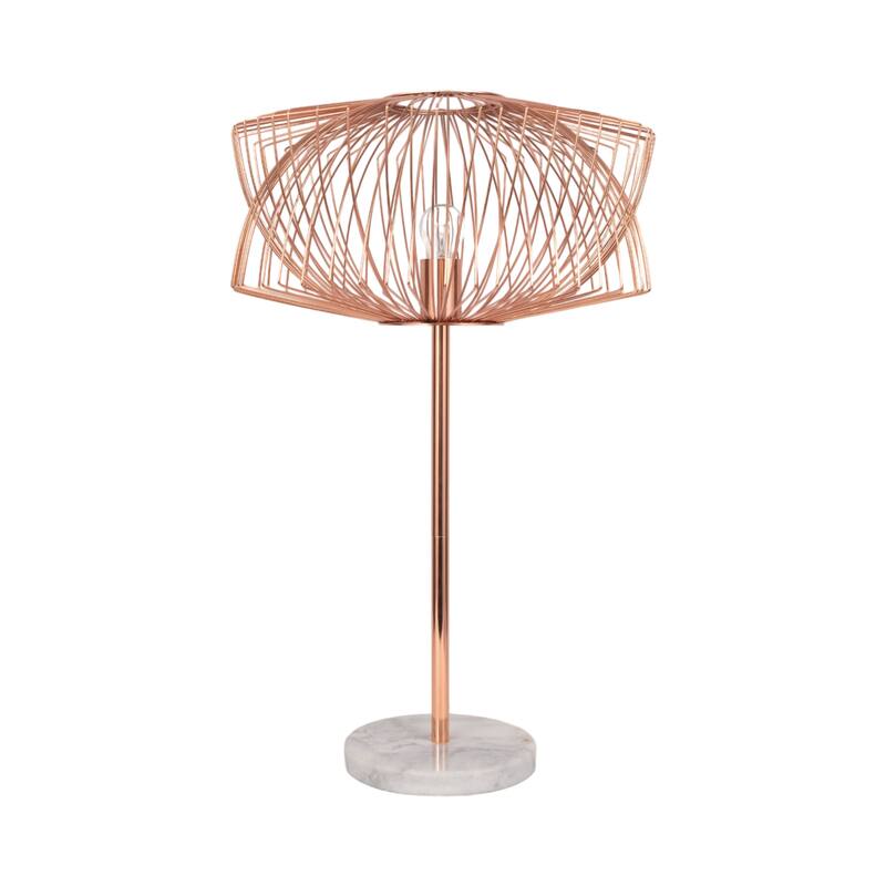 Sagebrook Home Rose Gold Modern Glam Metal Table Lamp, 28 Inch - 18" x 18" x 28"