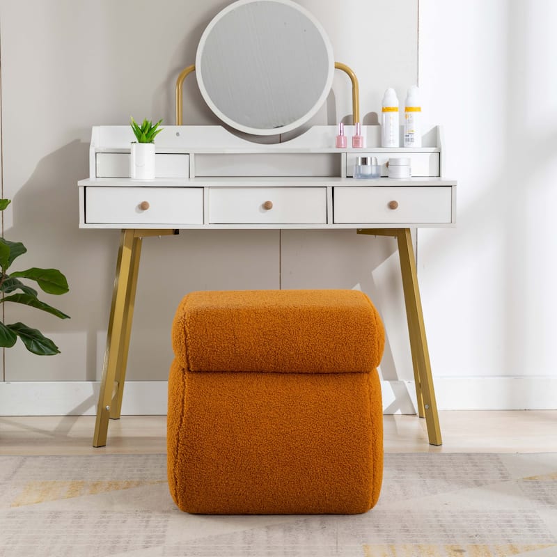 Modern S-shape Ottoman Makeup Stool Footstool for Living Room,Bedroom