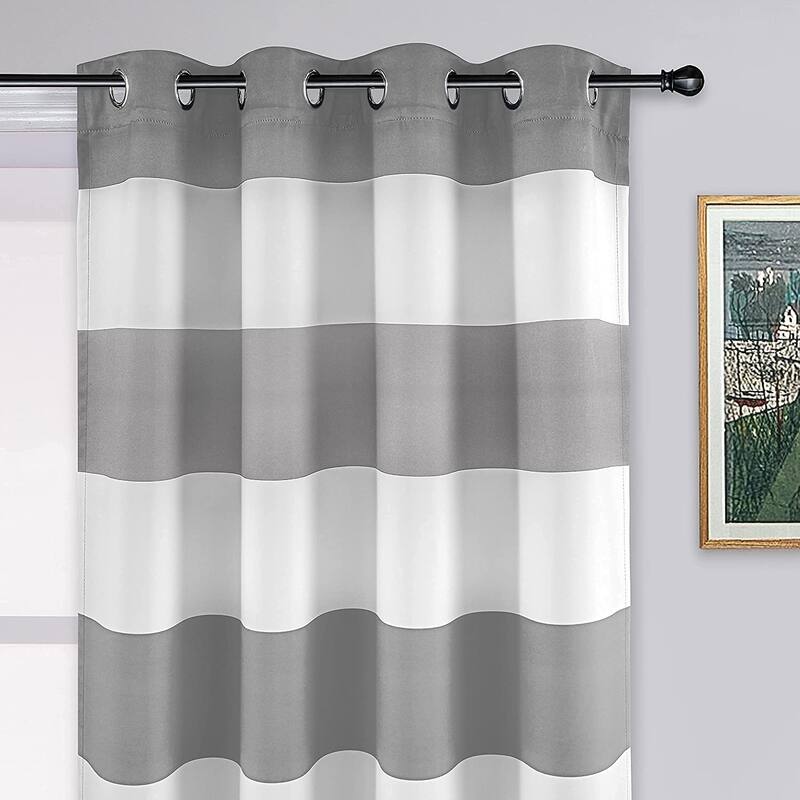 DriftAway Mia Stripe Room Darkening Curtain Panel Pair
