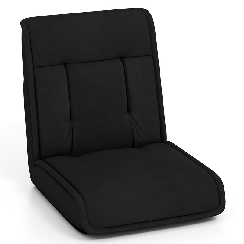 Gymax Folding Floor Chair Convertible Lazy Sofa Chair w/ Adjustable