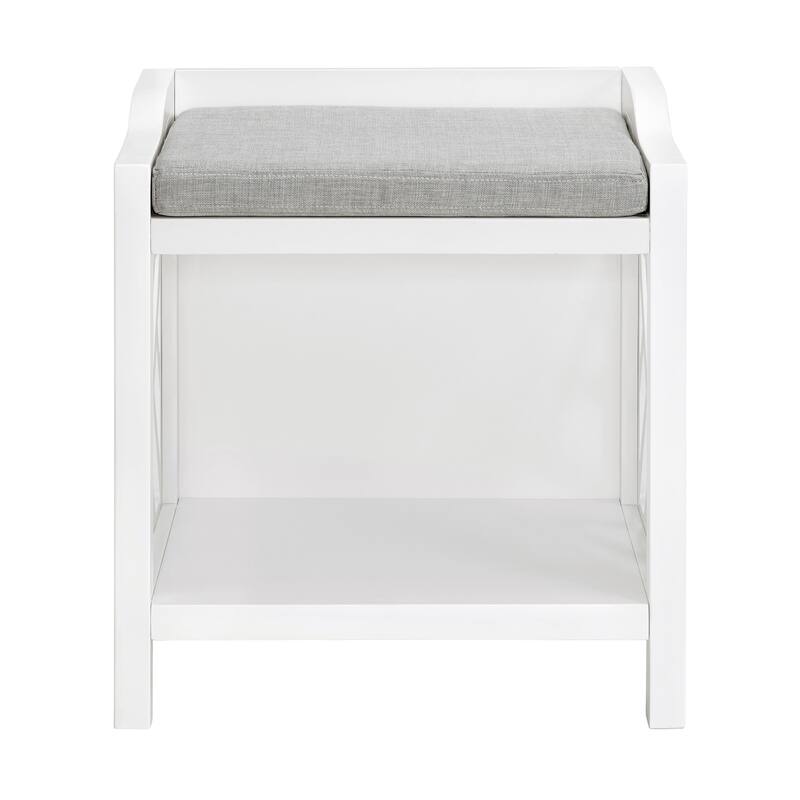 Coventry Bench with Cushion (White) - White