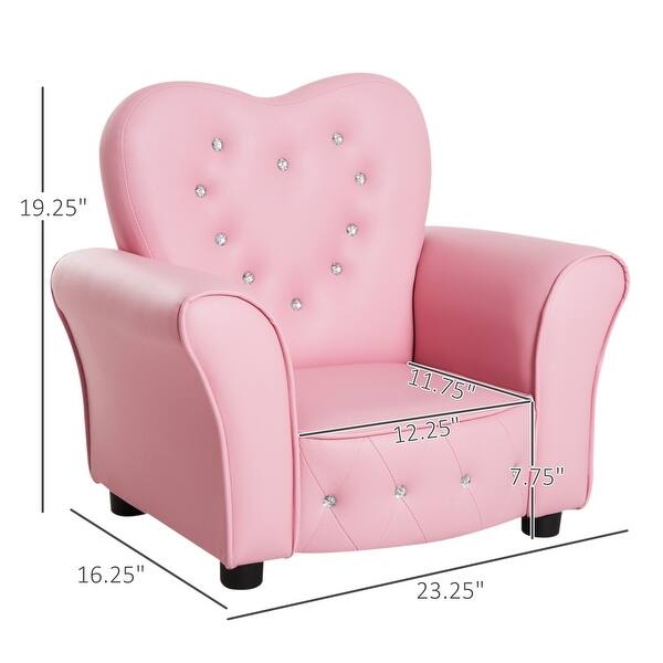 Kids Sofa Toddler Tufted Upholstered Sofa Chair Princess Couch Furniture with Diamond Decoration for Preschool Child